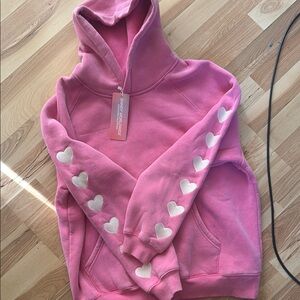 Dandy worldwide Pink Heart Sleeve Hoodie